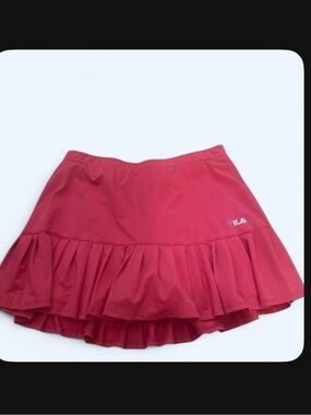FILA Cherry Red Pleated Tennis Skirt